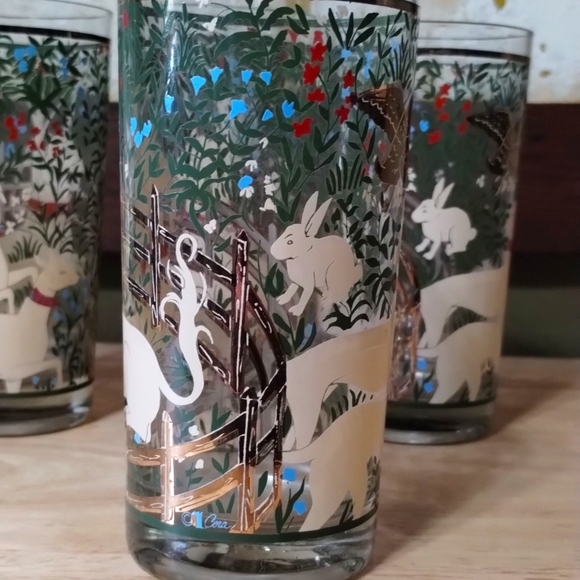 1960s Vintage UNIQUE Cera Unicorn Highball Glasses 1964 - Picture 7 of 8
